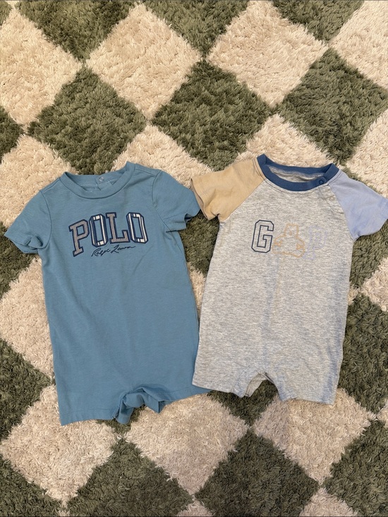 Ralph Lauren Other - Ralph Lauren + Baby Gap- Blue Short-Sleeve Baby Rompers